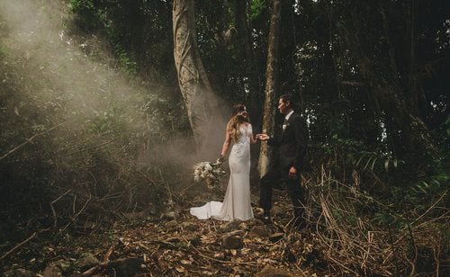 Real wedding hair and makeup at Ardeena, Tweed Coast