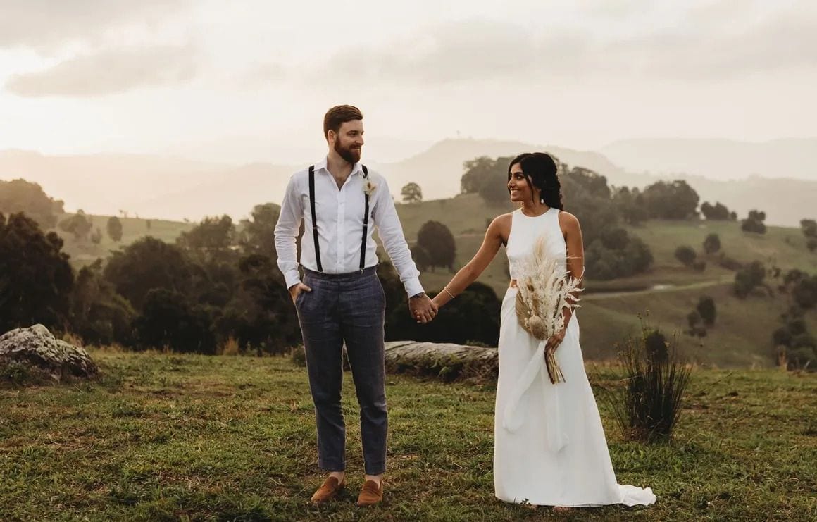 Real wedding hair and makeup at Bramblewood Farm, Tweed Coast