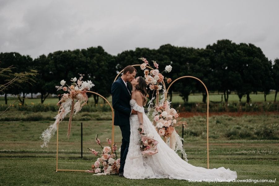 Real wedding hair and makeup at Farm + Co Weddings, Tweed Coast