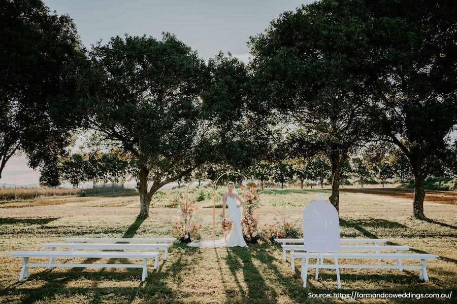 Real wedding hair and makeup at Farm + Co Weddings, Tweed Coast