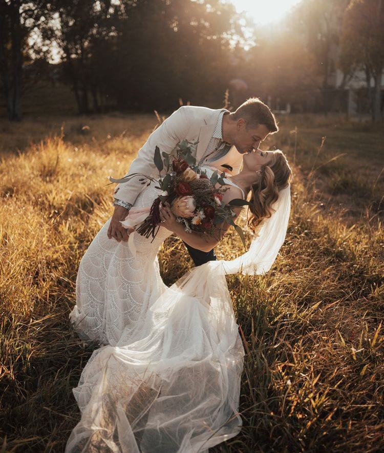 Real wedding hair and makeup at Glenrock Farm, Gold Coast