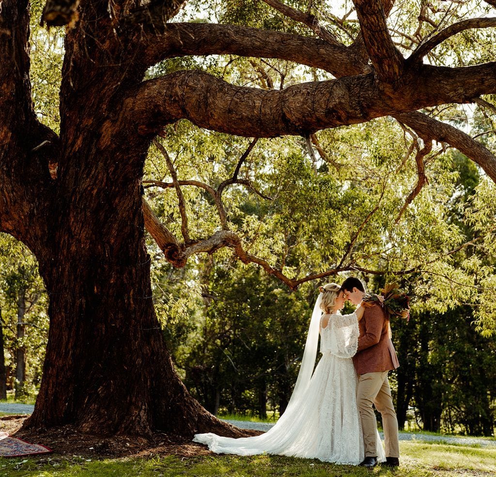 Real wedding hair and makeup at Gold Coast Farm House, Gold Coast