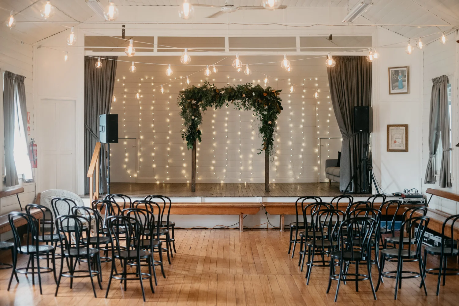 Real wedding hair and makeup at Newrybar Community Hall, Byron Bay