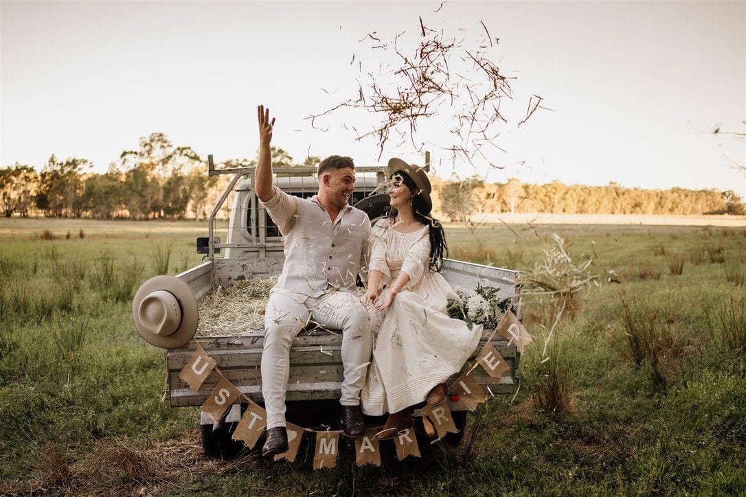 Real wedding hair and makeup at Pioneer Country, Tweed Coast