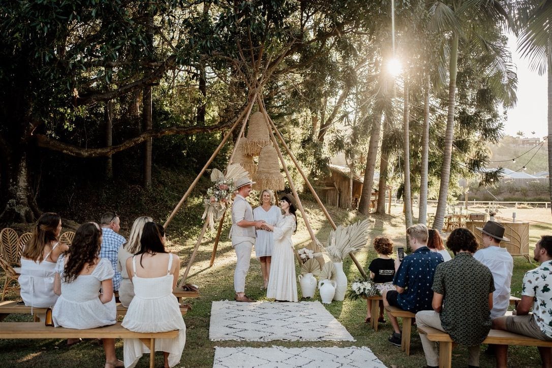 Real wedding hair and makeup at Pioneer Country, Tweed Coast