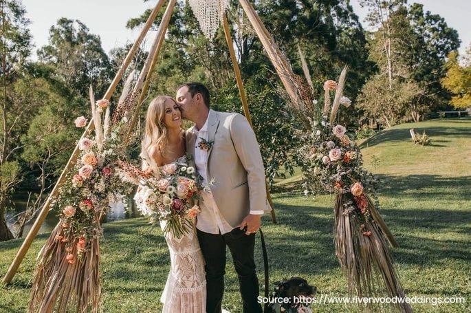 Real wedding hair and makeup at Riverwood Weddings, Gold Coast