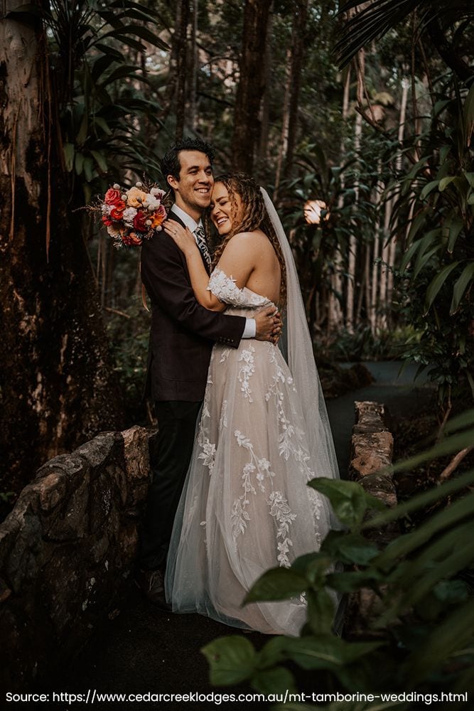 Real wedding hair and makeup at Tamborine Mountain Glades, Gold Coast