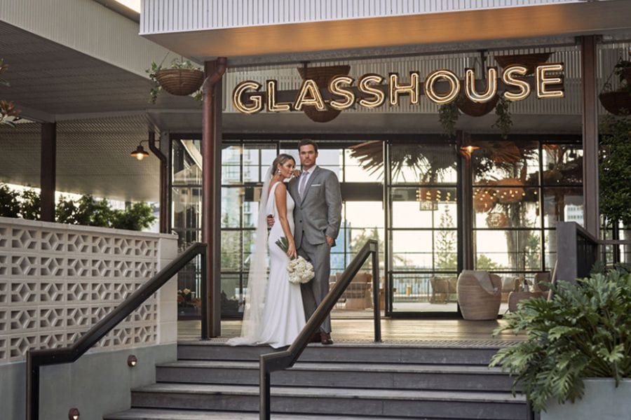 Real wedding hair and makeup at The Island Gold Coast, Gold Coast